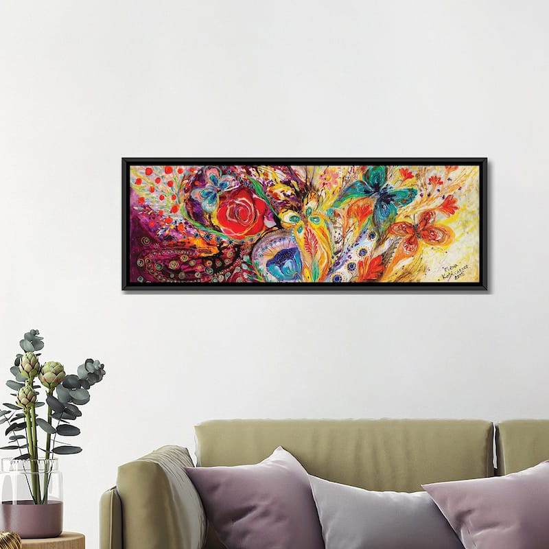 iCanvas "The Flowers And Butterflies" by Elena Kotliarker Framed Canvas Print