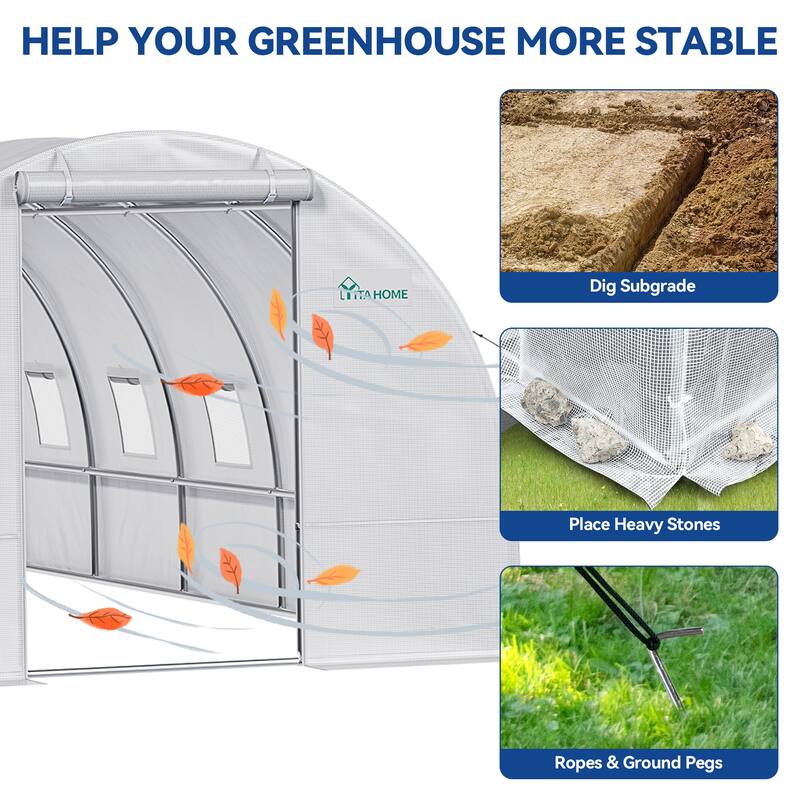 Moasis Greenhouse with Reinforced Steel Frame PE Cover