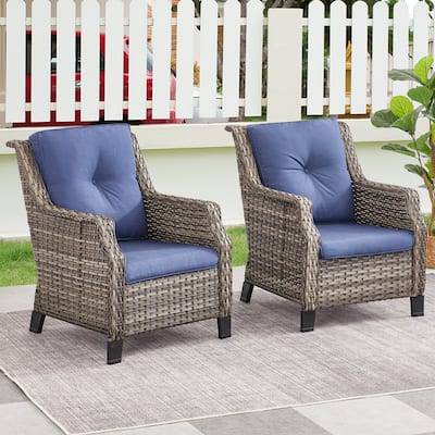 Patio Single Sofa Chairs Outdoor Chairs Set of 2 - Grey