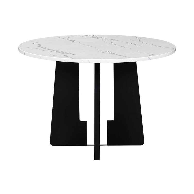 5-Piece Round Dining Table set, Modern Dining Table and 4 Upholstered Chairs