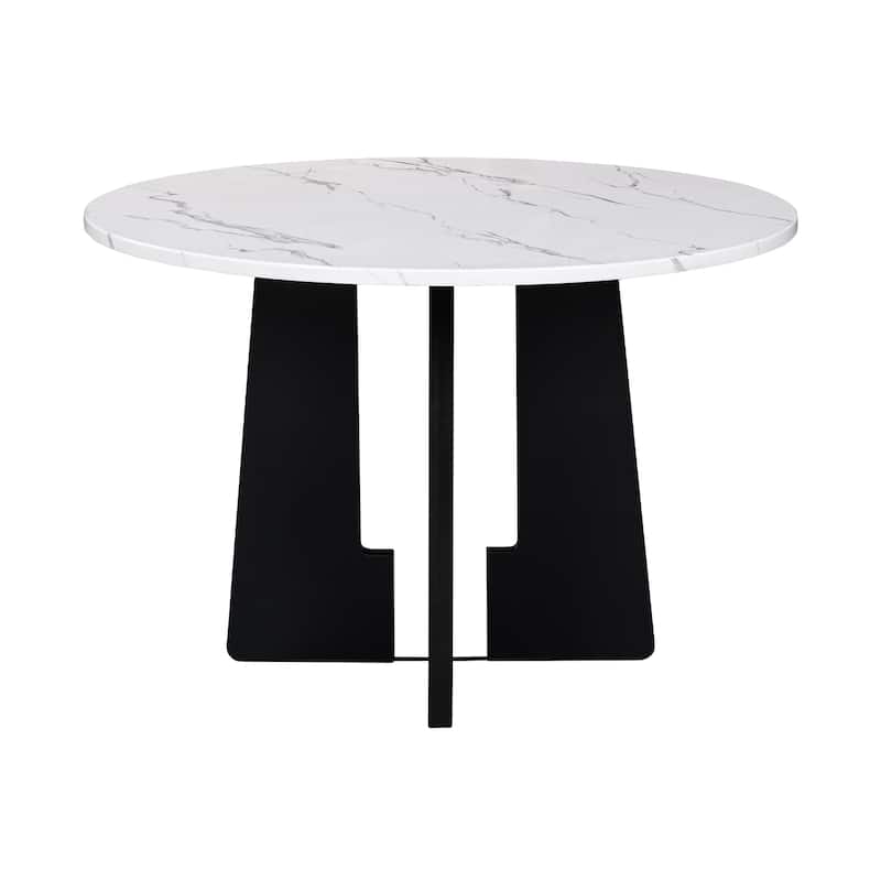 Round Dining Table Sets with Cross Base and 4 Dining Chairs, Set of 5