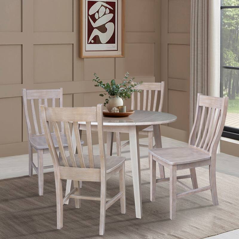 42" Round Dual Drop Leaf Dining Table with Chairs