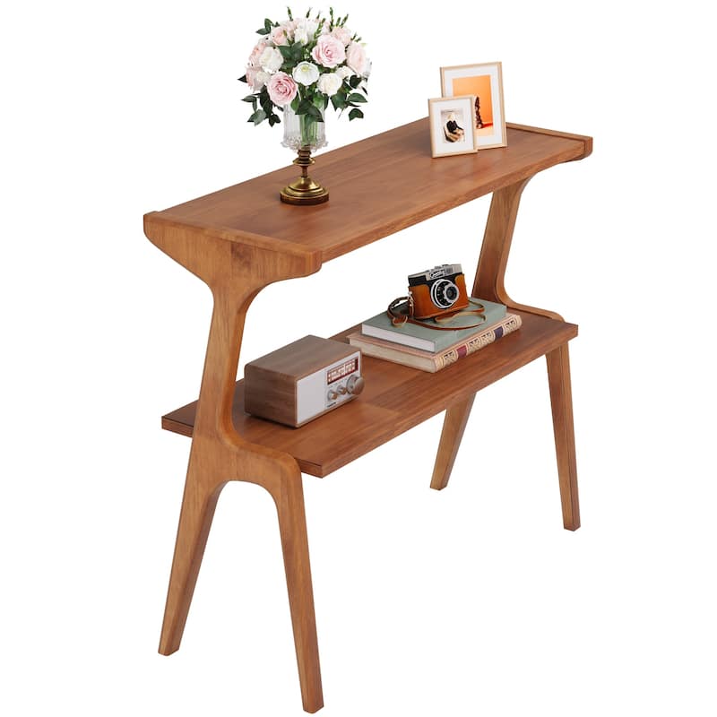 Modern SideTable with Storage Shelf, Sofa End Table with Solid Wood Legs, Bedside Table, Nightstand for Bedroom, Living Room