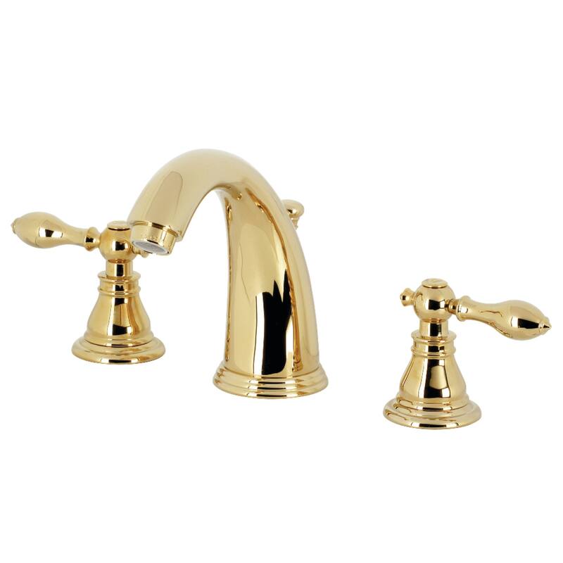 American Classic Deck Mount Widespread Bathroom Faucet - Polished Brass