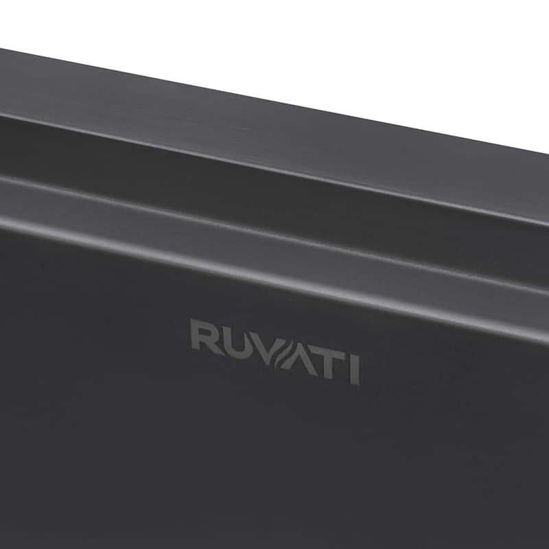 Ruvati 30-inch Gunmetal Black Stainless Steel Workstation Undermount Kitchen Sink - RVH6530BL