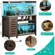 preview thumbnail 2 of 3, Fish Tank, Stand Heavy Duty Metal Aquarium Stand with Cabinet for Fish Tank Accessories Storage