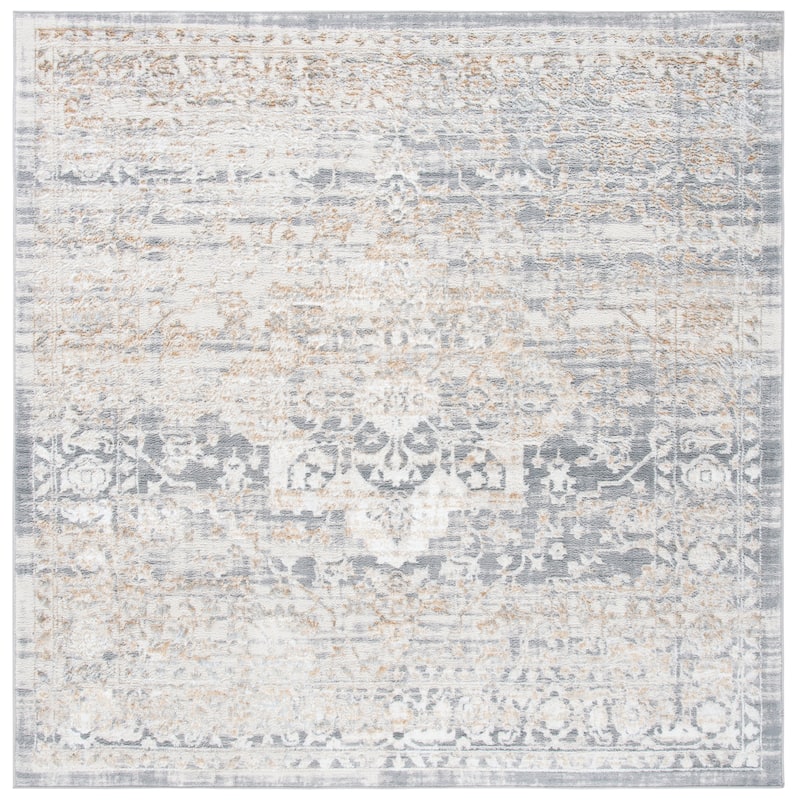 SAFAVIEH Orchard Macy Distressed Rug - 6'7" Square - Grey/Gold