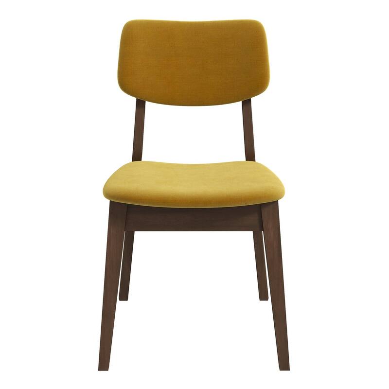 GDFStudio - Carlos Modern Mid-Century Armless Design Side Chair Set with Velvet Upholstery & Solid Wood Legs, Set of 2 - 20.9"W