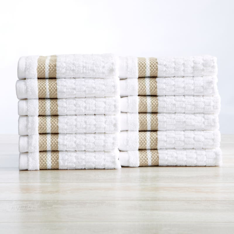 Luxurious Cotton Textured & Detailed Stripes Towel Set