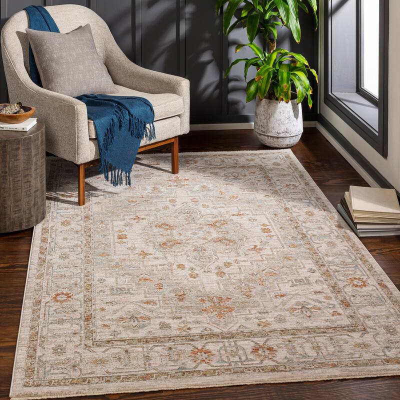 Artistic Weavers Rian Classic Medallion Area Rug - 2'7" x 10' Runner - Beige/Orange