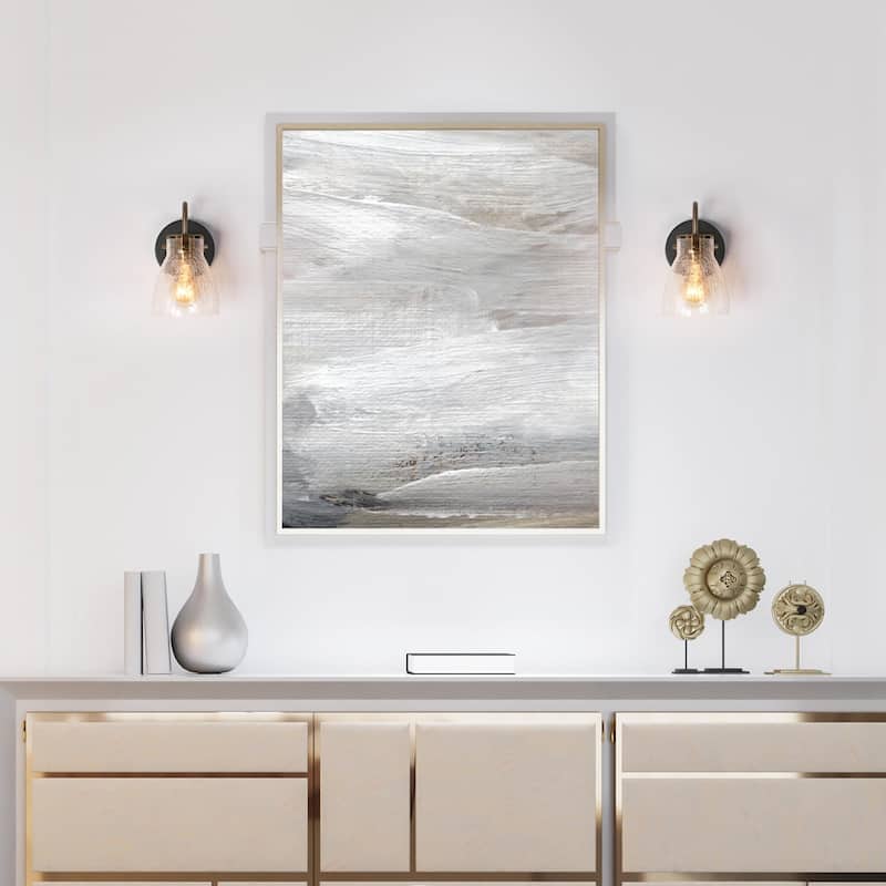 Aidtyrtm Modern 1-Light Glass Wall Sconce Bathroom Vanity Light - L5.1" x W7.1" x H8.3"