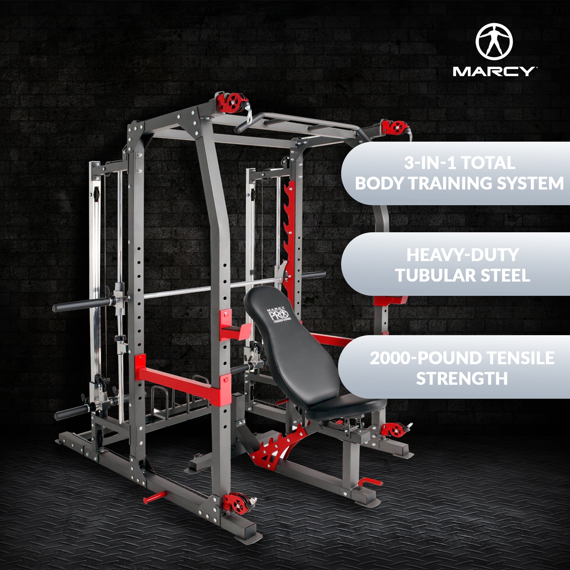 Marcy Pro Smith Machine Weight Bench Home Gym Total Body Workout