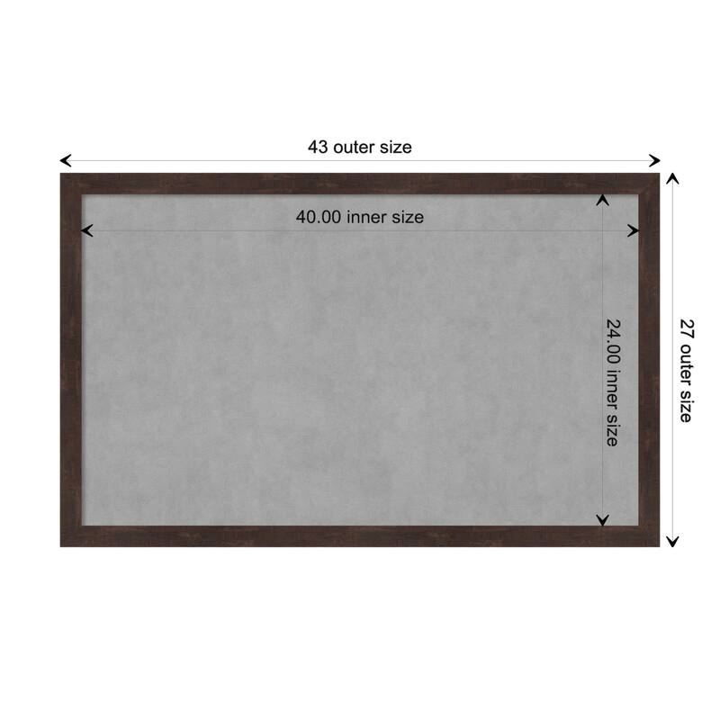 Amanti Art Fresco Dark Walnut Framed Magnetic Board - Board Size 40x24