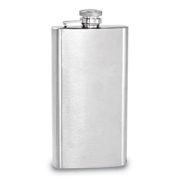 Curata Brushed Stainless Steel 6 Ounce Rectangle Flask with Funnel