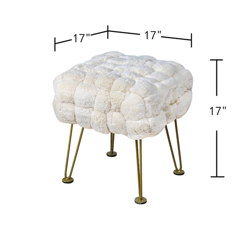 FoxFauxFur Pouf Stool