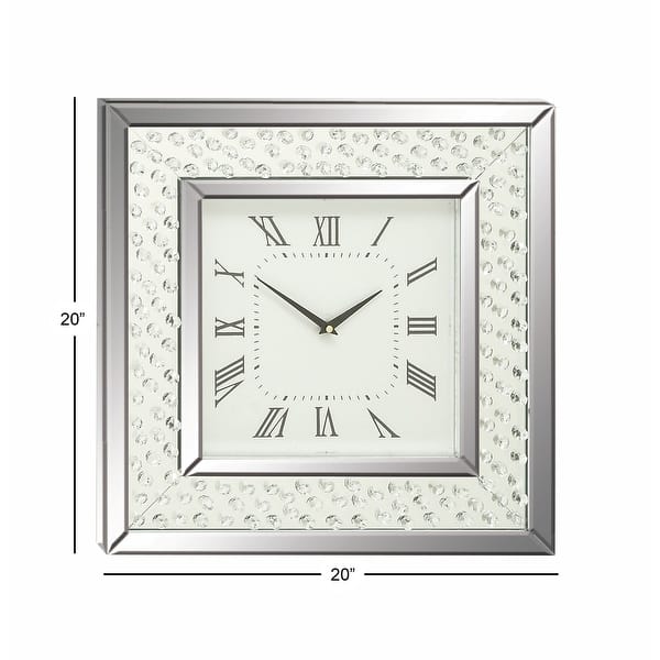 dimension image slide 2 of 3, White MDF Glam Wall Clock No Theme 20 x 20 x 2