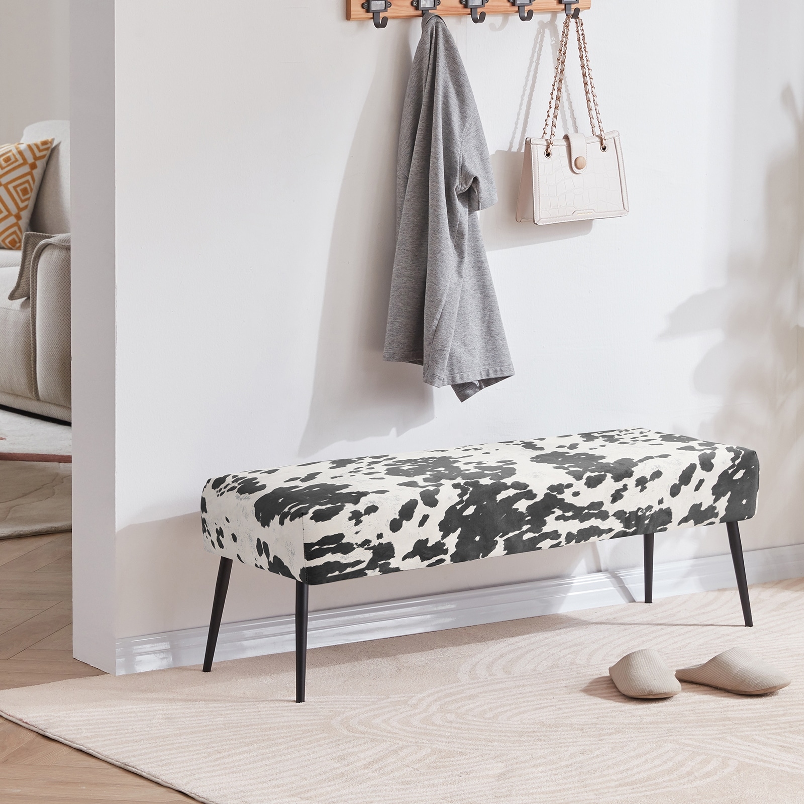 Modern 44" Length Button Tufted Bench