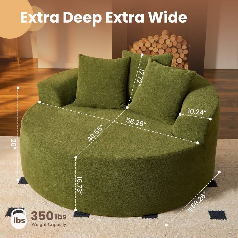 HOOOWOOO Modern Corduroy Fabric Floor Sofa