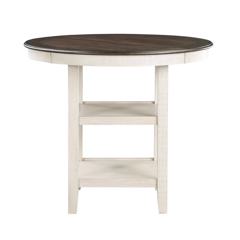Finish 1pc Counter Height Table with 2x Display Shelves Transitional Style Furniture