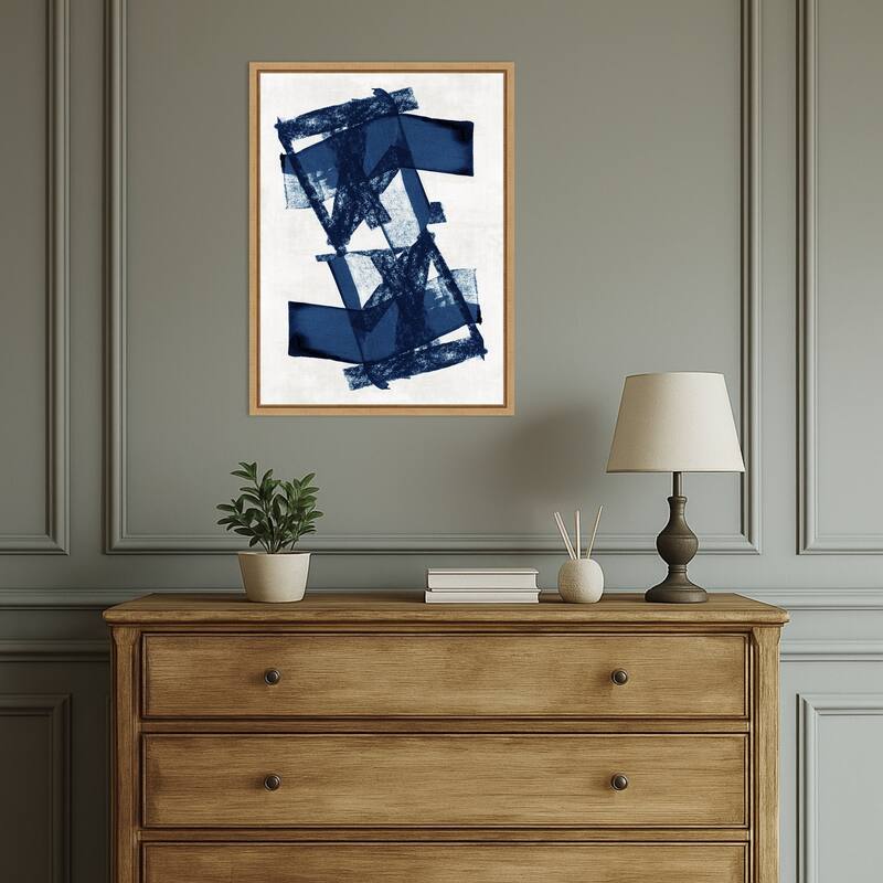 Abstract Blue Structure No. 3 by Cartissi (18 x 24 in.), Framed Canvas Wall Art Print
