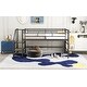preview thumbnail 8 of 8, Twin Size Mid Loft Bed with Storage Stairs, Black
