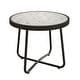 preview thumbnail 43 of 47, Clihome Weather-resistant Outdoor Steel Round Side Table Beige