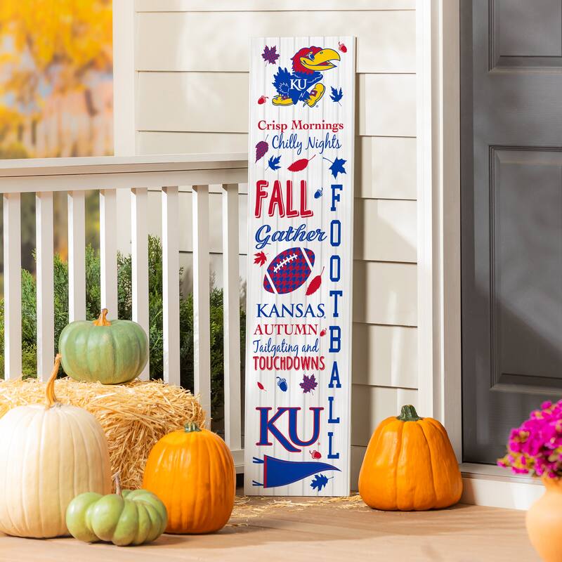 47" Double Sided Seasonal Porch Leaner, University of Kansas - 47" x 11.25" - Fall