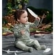 preview thumbnail 2 of 1, 100% Organic Cotton Zip Footed Pajamas - Feather Green
