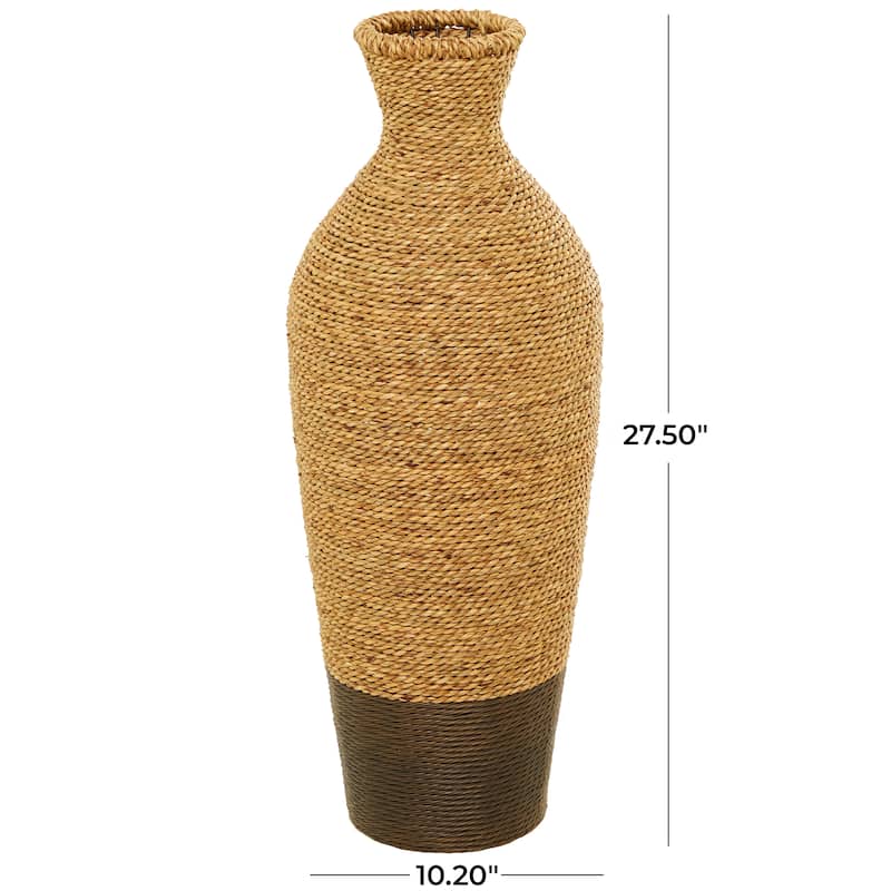 Seagrass Handmade Tall Woven Floor Vase - Brown - Roche River Decor