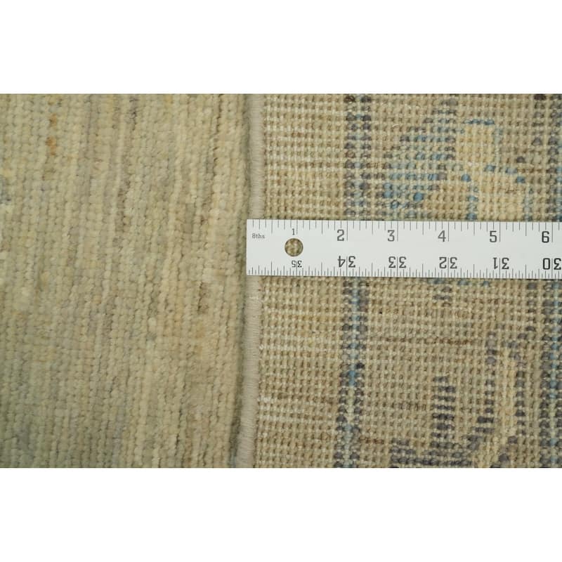 Vegetable Dye Wool Oushak Turkish Large Rug, Floral Geometric Carpet - 14' 10'' X 11' 9''