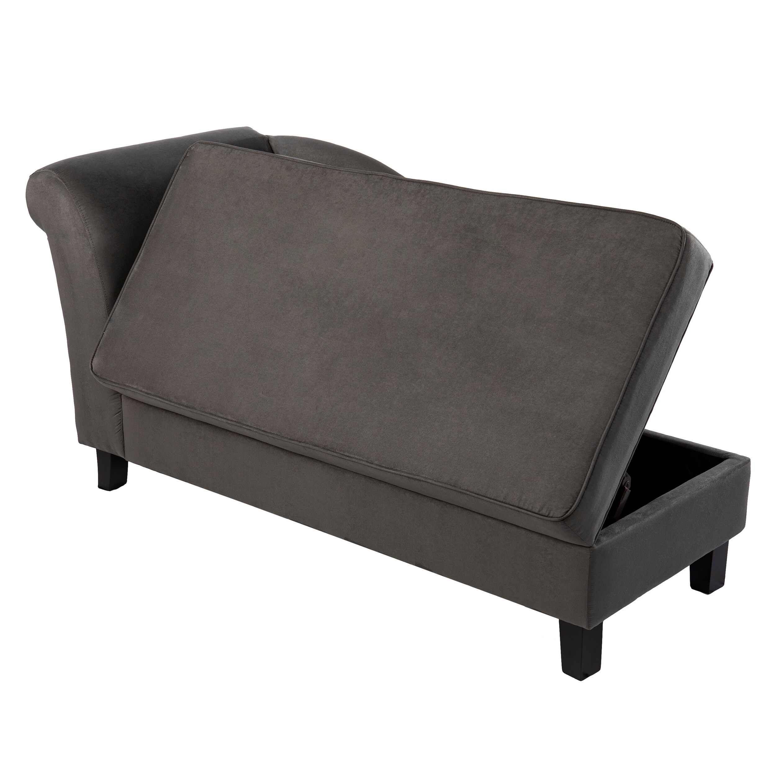 SEI Furniture Avery Transitional Beige Fabric Chaise Lounge w Storage