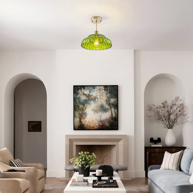 Starsky Modern 1-Light Single Novelty Glass Pendant