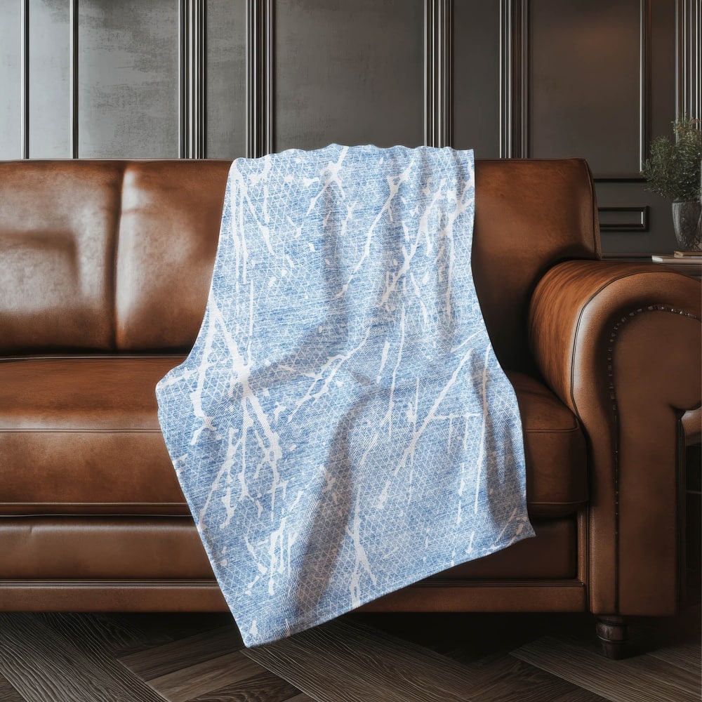 Premium Machine Washable Contemporary Fragment Sherpa Throw Blanket