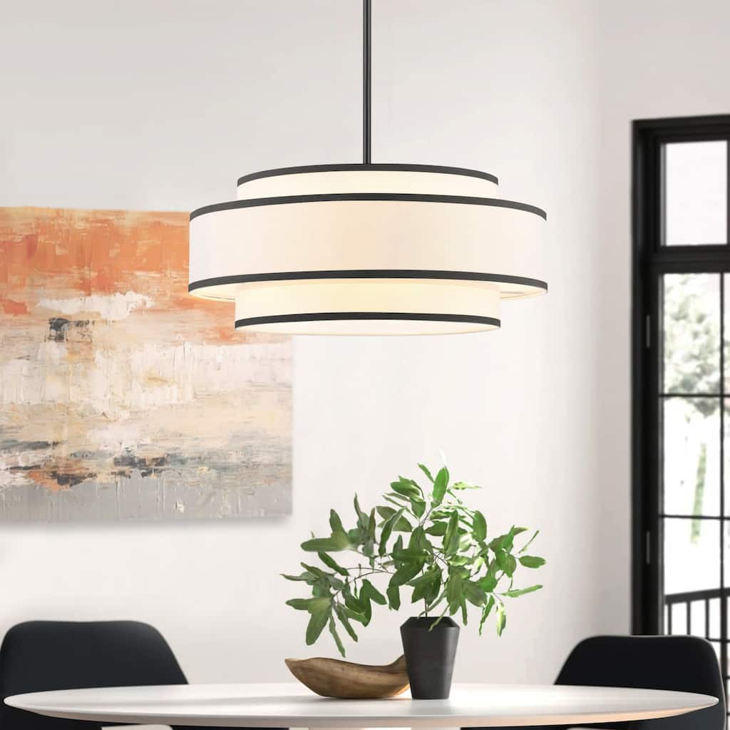 GetLedel 4-Light Double Shaded Drum Chandelier