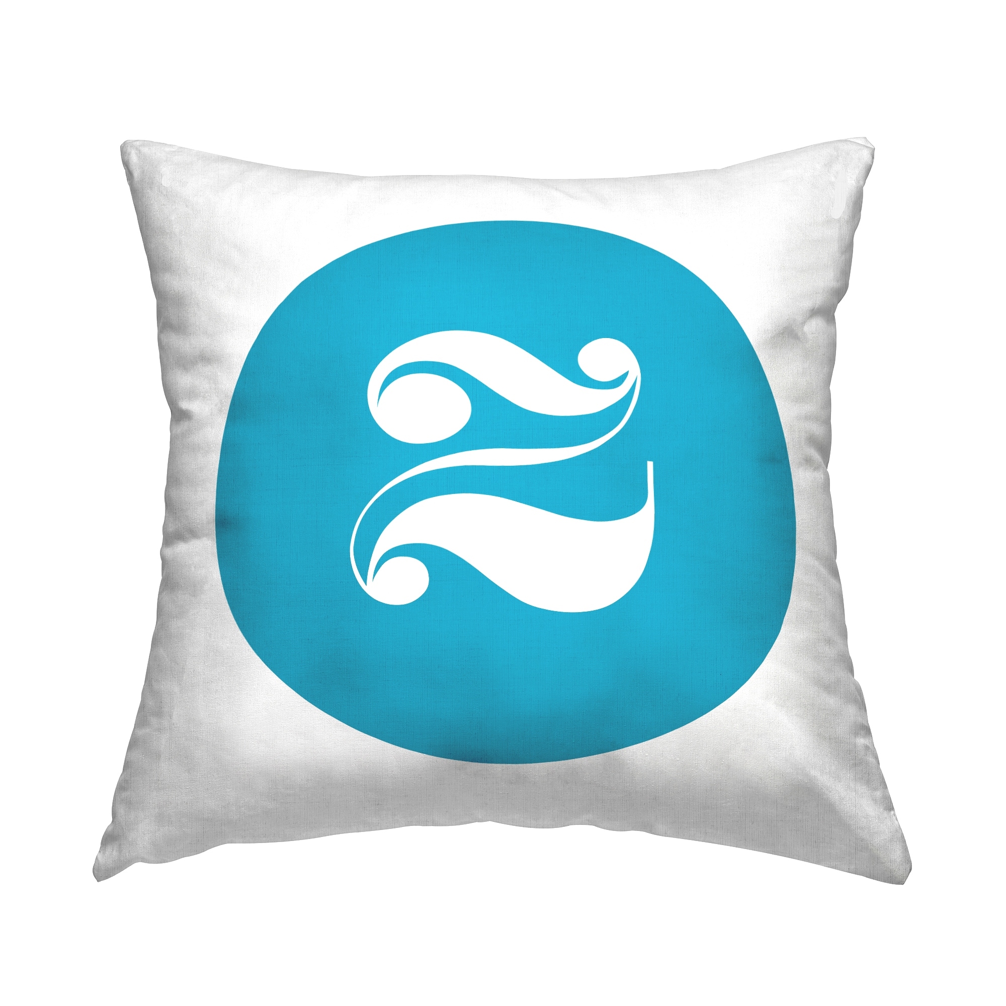 Stupell Blue Initial Decorative Printed Throw Pillow Design by Lil' Rue