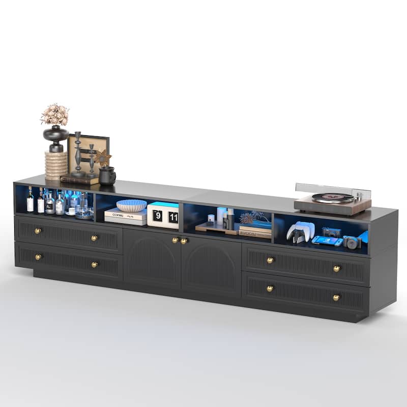 Pocassy 86.6in LED TV Stand for 85/90/95/100 inch TV