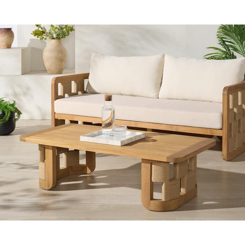 SAFAVIEH Couture Skipper Teak Coffee Table - 47"W x 24"D x 14"H