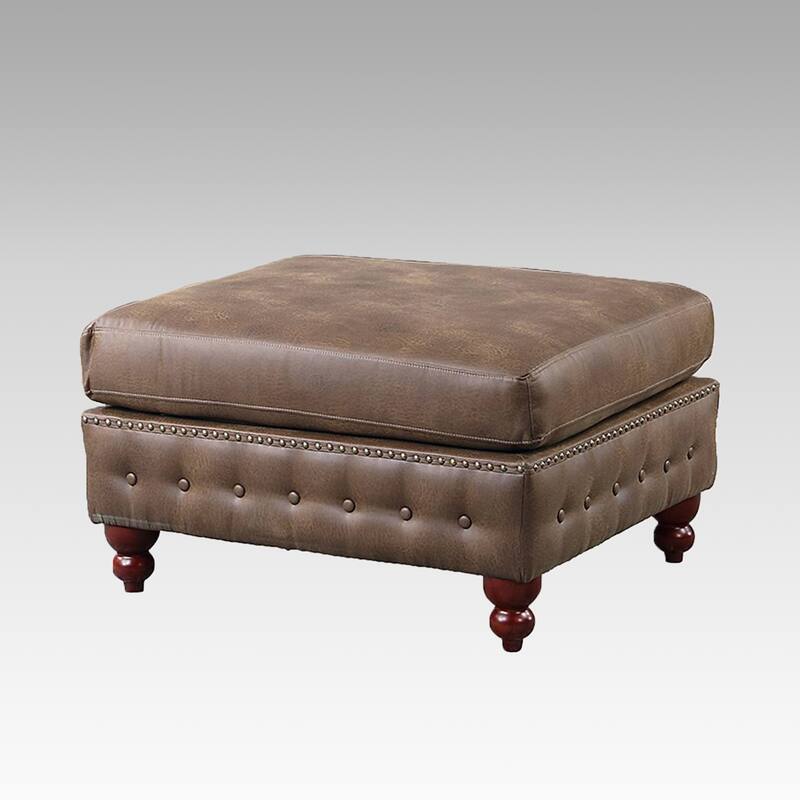 PU Ottoman with Button Tufted
