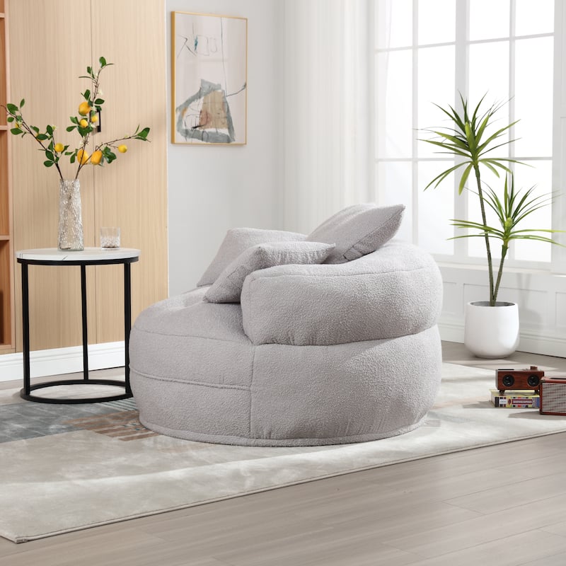 Chenille Sponge single sofa,No Assembly Required,Fluffy Modern Sleeper Chair for Living room, Bedroom