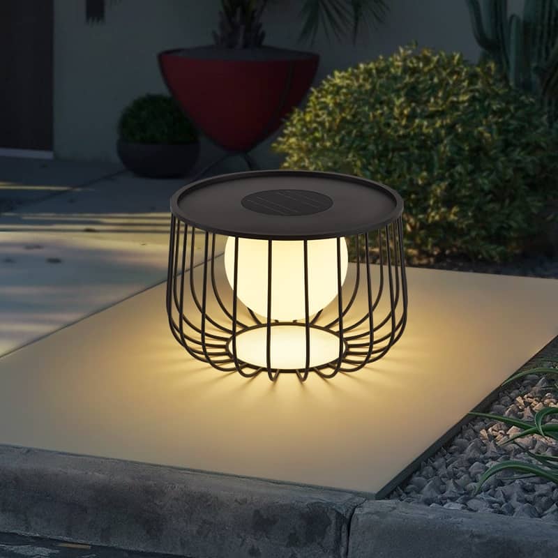 Outdoor Solar LED illuminated Garden Table - 23.6 inch -Large
