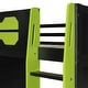 preview thumbnail 42 of 45, Full Size Gaming Loft Bed with Bulit-in Desk and RGB Light, Wooden Loft Bedframe with Multi-storage Shelves and Ladder for Kids