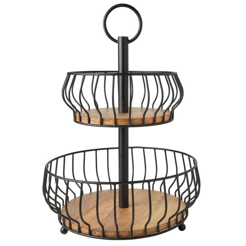Gourmet Basics by Mikasa Savannah 2-Tier Basket