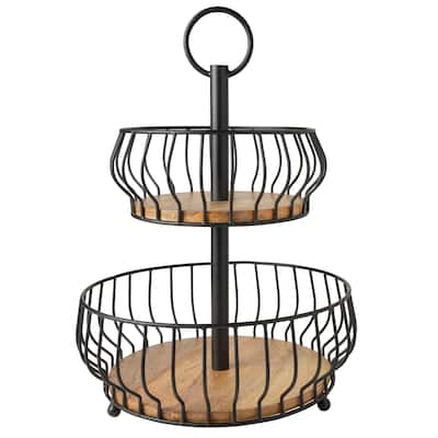 Gourmet Basics by Mikasa Savannah 2-Tier Basket
