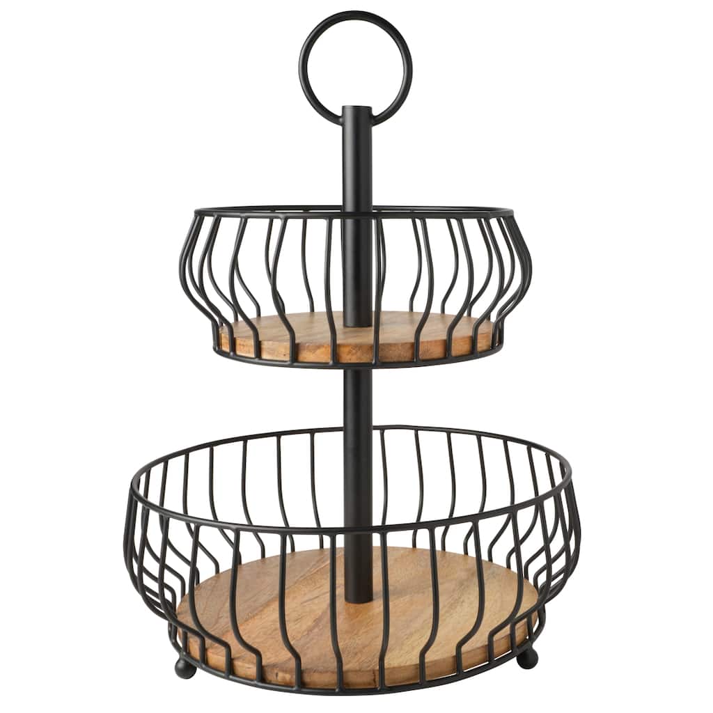Gourmet Basics by Mikasa Savannah 2-Tier Basket