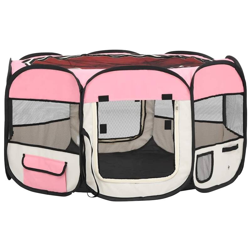vidaXL Foldable Dog Playpen with Carrying Bag Dog Kennel Puppy Run Playpen
