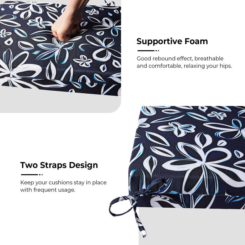 Set of 4 Solid Soft Outdoor Patio Deep Seat Cushion