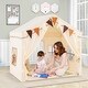 preview thumbnail 5 of 18, Gymax 3-4 Kids Large Play Tent House w/ 2 Opening Doors Star Lights &