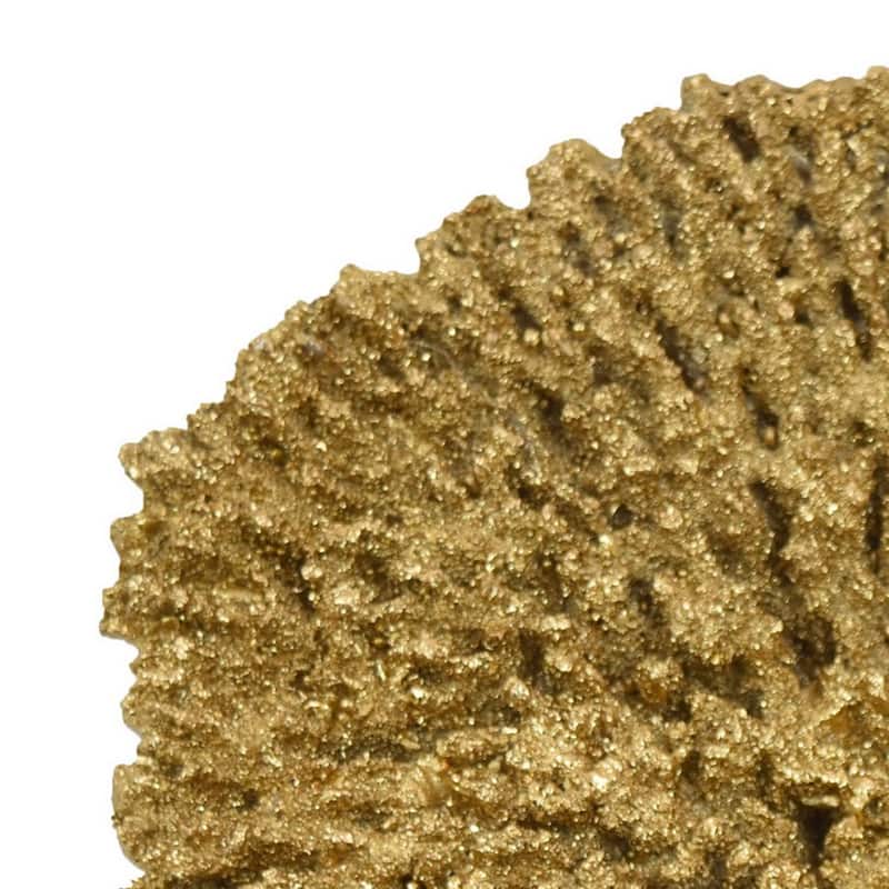 Gito Coral Sculpture Accent Decor, Black Base and Gold Resin 10 Inch