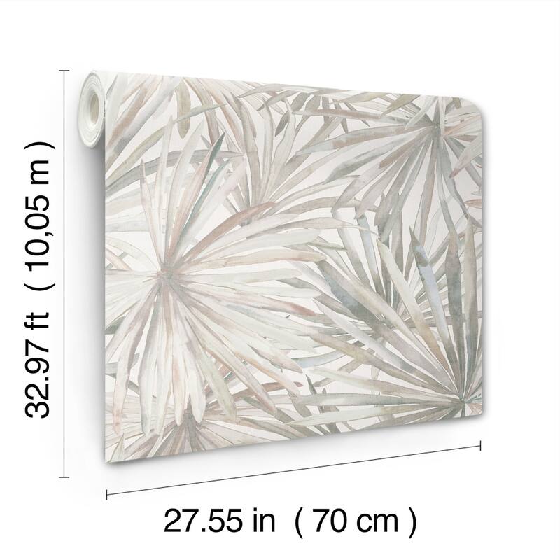 A-Street Prints Corifa Cream Palm Leaf Wallpaper