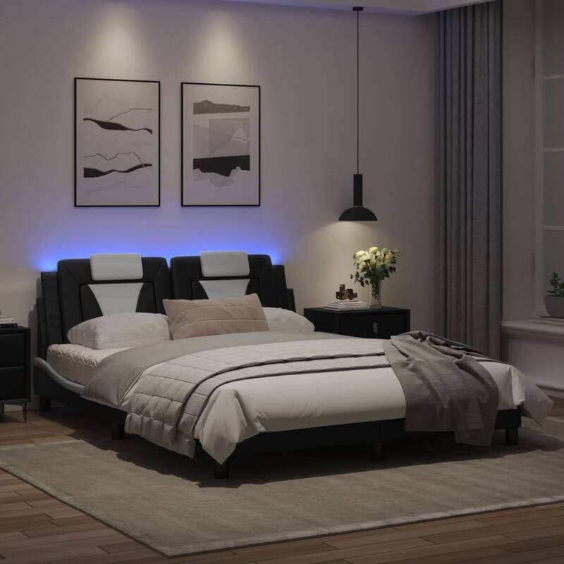 vidaXL Bed Frame Black and White
